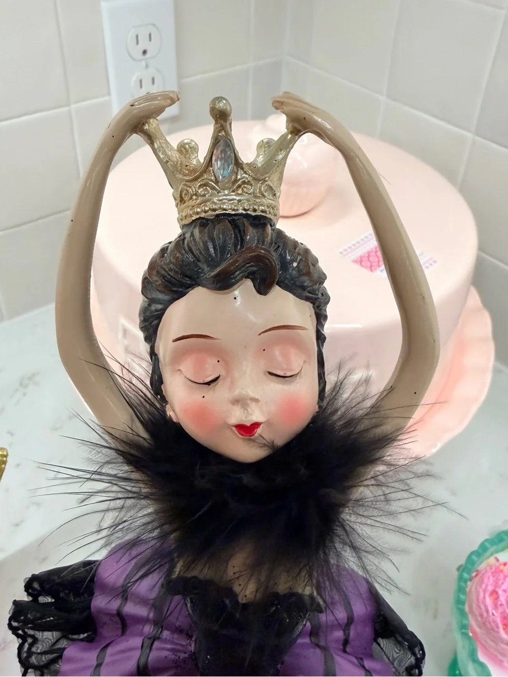 Bella Lux Halloween Ballerina Princess Figurine Black Purple Gothic Decor